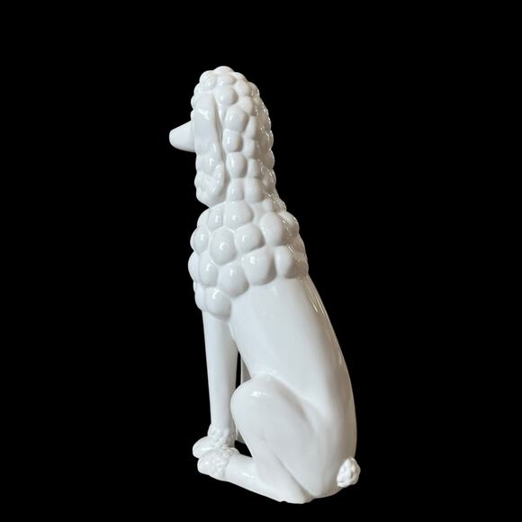 Fancy French Poodle Figurine Statue Large 17in White Ceramic Luxury Decor NEW - Picture 11 of 15